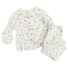 Pyjama Kinderkleding Koreaanse kinderpyjama Tweedelige babyhuiskleding Baby Warm ondergoed Winterstijl Groepen Babyartikelen 231117