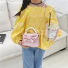 Mignon nœud papillon enfants porte-monnaie mode perle poignée princesse sacs à main en cuir Pu filles sacs à bandoulière chaîne sacs à bandoulière