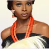 Серьговые ожерелья мода 2022 Свадебные украшения браслеты апельсиновые африканские нигерийские коралловые бусы для женщин свадьба 7007990