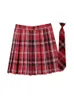 Jupes Xgoth High Street Jupe courte College Girls Cute Playful Bottom Wear Women 4 Seasons Retro Check Pattern Jupe plissée 230417