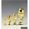 Konst och hantverk europeiska gyllene harts Fotboll Trophy Gift World Soccer Trophies Mascot Home Office Decoration Drop Delivery Garden Dh7ew
