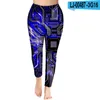 Женские штаны Capris Classic 3D Electronic Core Pattern Print Elastic Slim Fit Street Permonized