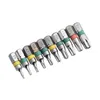 Chaves de fenda 8pcs 25mm 1/4 "HAISK HABK T6/8/9/10/10/20/20/27/27/30/40 Chave de fenda Torx Torx Bits S2 Múltiplas cores disponíveis Substituir ferramentas 230417