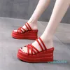 Zapatos de plataforma de 9cm, sandalias de cuña para mujer, zapatos de verano, zapatillas deslizantes, zapatos de playa, toboganes, moda para mujer