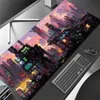 Muismatten Polssteunen Cyberpunk Neon City Gaming Muismat Anime Gamer Bureaumat Xxl Toetsenbord Pad Desktop Grote computer Tafeloppervlak Voor Accessoires YQ231117