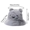 Cartoon Bear Plush Bucket Hat For Women Furry Fur Fisherman Cap Winter Thick Warm Panama Basin Cap Soft Velvet Girl Bonnet Visor