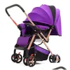 Poussettes # Luxe bébé poussette pliant léger double face portable poussette landau confort pour né livraison directe enfants maternité Dhry4