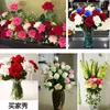 Fleurs décoratives Couronnes 1 pc Latex Rose Fleur Artificielle Pour Mariage Saint Valentin Fête Mariée Bouquet Soie Décor Anniversaire Mère G