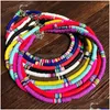 Chokers Choker Boheemse Klei Ketting Heishi Kraal Surfer Strand Voor Vrouwen Polymeer Zomer Sieraden Disc Hals Accessoires Drop Delivery Dh Dhwjs