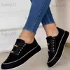 Dress Shoes Women's Sneakers 2023 New Fashion Chain Leather Comfortable Round Toe Platform Sneakers Lace-up Walking Women's Vulcanized Shoes T231117