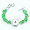 Charm Bracelets Fashion Charming Rhinestone Snap Bracelet Bangle 22cm Fit 18MM Buttons Jewelry Wholesale SG0167