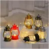 Christmas Decorations Led Christmas Decorations Retro Kerosene Lamp Halloween Hanging Ornaments Small Oil Lantern Crafts Supplies Drop Dhrxt