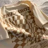 Damska koszulka amerykańska szachownica z krótkim rękawem Tshirt Mężczyźni i kobiety Joker pary Tshirt luźne koszulę pół rękawów 1130417