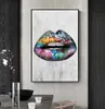 Modern Abstract Sexy Lips Oil Painting Graffiti Wall Art Canvas Posters Prints Wall Pictures for Living Room Bedroom Home Decorati4899419