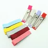 100pcs 20 Colors 50mm Double Prong Alligator Hair Clip Kids Grosgrain Ribbon Covered Hairpin Barrettes DIY Hair Accessories 210812213o