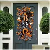 Party Decoration Halloween Wreath Door Hanging Boo Letter Pumpkin Doorplate Garland Garden Pendant Home Decor Supplies Drop Delivery Dh5Q8