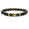 Strand 2023 Men Women Classic Buddhist Jewelry Natural Stone Buddha Beads Bracelet Bangle Gold Colors Head Elastic