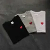 Designer-Mode-T-Shirt Cdgs Play Cotton Besticktes Love Heart Herren- und Damenpaare Play 2023 Short Sleeves