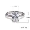 Ring Pierścień Huitan Oval Finger Band Brilliant CZ Stone Four Cartence