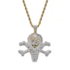 Pendant Necklaces Hip Hop Jewelry 18k Gold Plated Zirconia Simulated Diamond Iced Out Chain Pirate Cream Necklace For Men Charm Gi306y
