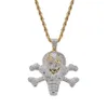 Colares Pingente Hip Hop Jóias 18k Banhado A Ouro Zircônia Simulado Diamante Iced Out Chain Pirata Creme Colar Para Homens Charme Gi306y