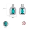 Pendientes de esmeralda de lujo S925 Circón de plata Pendientes vintage de diamantes llenos Pendientes de moda para mujeres europeas Regalo del día de San Valentín Joyería para la cena del banquete de boda SPC