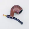 Smoking Pipe Wood grain bakelite pipe with base and fluff cover