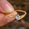 14K Gold Lab Moissanite Fingerring Party Ehering Ringe für Frauen Brautversprechen Verlobungsschmuck