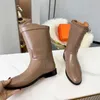 Bottes courtes classiques pour femmes, bottes de chevalier de marque de styliste, bottines à la mode pour femme, Ultra mini talon de botte, chaussure en cuir véritable, boucle à fond plat