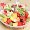 Flatvaruuppsättningar 8st Fruit Fork Plastic Washable Toothpick Cartoon Children Decorative Lunch Box Prod