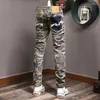 Hommes Jeans 2023 Mode Streetwear Pour Hommes Camouflage Militaire Pantalon Stretch Slim Fit Broderie Designer Hip Hop Pantalon Hombre
