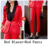 Pantalon deux pièces pour femmes costumes rouges 2023 femmes printemps haut de gamme tempérament professionnel mode à manches longues Blazer et bureau dames vêtements de travail