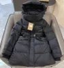 Winter Luxury Belt Down Jackets for Women with Long Slim Fit White Goose Down Coats