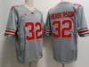 2023 18 Marvin Harrison Jr. Ohio State Buckeyes OSU College Football Jersey Red Gray白い黒いサイズS-3XL