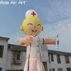 3 metros de altura ou personalizado médico inflável Skydancer enfermeira enfermeira Air Dancer desenho animado de pessoa médica com seringa para promoção de eventos