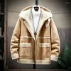 Men's Down VERSMA 2023 Japanese Harajuku Vintage Thickened Wool Collar Jacket Coat Men Warn Russian Winter Coats Large Size Lamb