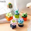 Blokkeert mini bloem bouwstenen thuis bureaublad sappige pot ornamenten diy kleine deeltjes puzzel gemonteerd speelgoedcadeau voor kinderen