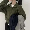 Kvinnors tröjor Autumn Overdimensionerad stickad tröja Kvinnor Vintage Pullover Baggy Long Sleeve Zipper Sweaters Lady Half High Collar Korean 231116