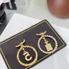 Mode Marque Dangle Boucle D'oreille Diamant Double Lettre En Laiton Matériel Personnalité Boucles D'oreilles Femmes De Noce Designer Bijoux De Haute Qualité A907