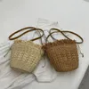 Akşam çantaları bohemia kadın kova çantası yaz seyahat plajı s el yapımı bayan saman rattan crossbody el çantaları 231117