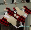 Décorations de noël chaussettes bas remplisseurs pour enfants sacs cadeaux Santa chien maison fête de vacances présent arbre de noël enfants