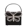 Sacs de soirée Strass Papillon Bow Bag Femmes Designer Vintage Party Small Flap Box Purse Totes Sac à main 2023 Rose Noir Bleu