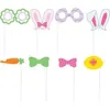 Banner Flags Easter Bunny Egg Glasses hat photo Prop 29-piece set party decoration photo props paper party props free shiping by DHL