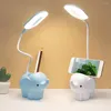 Table Lamps Reading Lamp 6W Adjustable Eye Protection Flexible Cartoon Study Light Blue Charging