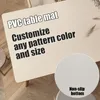 Bordduk Vintage Print Custom Round Tabelduk Vattentät oljesäkra förtjockad PVC-lädermatta som inte är halkad festdekor
