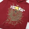 Designer hoodie herrar tröjor mode streetwear sp5der spindel web skumstjärna jägare mörkgrön maroon crimson trendig hoodie tröja