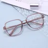 New Plain Face Anti Blue Light Glasses Women's Fashion Flat Light Glasses Goggles Large Frame Slim Glasses Frame