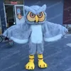 Simulation de hibou aux cheveux longs gris, Costume de mascotte, tenue de carnaval unisexe, taille adulte, fête d'anniversaire de noël, Festival en plein air, accessoires promotionnels