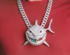 Hot Sale Style Iced Out Rainbow Teeth Shark Anhänger 5 Zoll Hip Hop Schmuck Bling Tall VVS Moissante Custom Special Edition