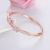 Braccialetti in cristallo di bracciale per donne per donne in oro rosa in argento color wave contorto gioielli da sposa Cll00228 SSB